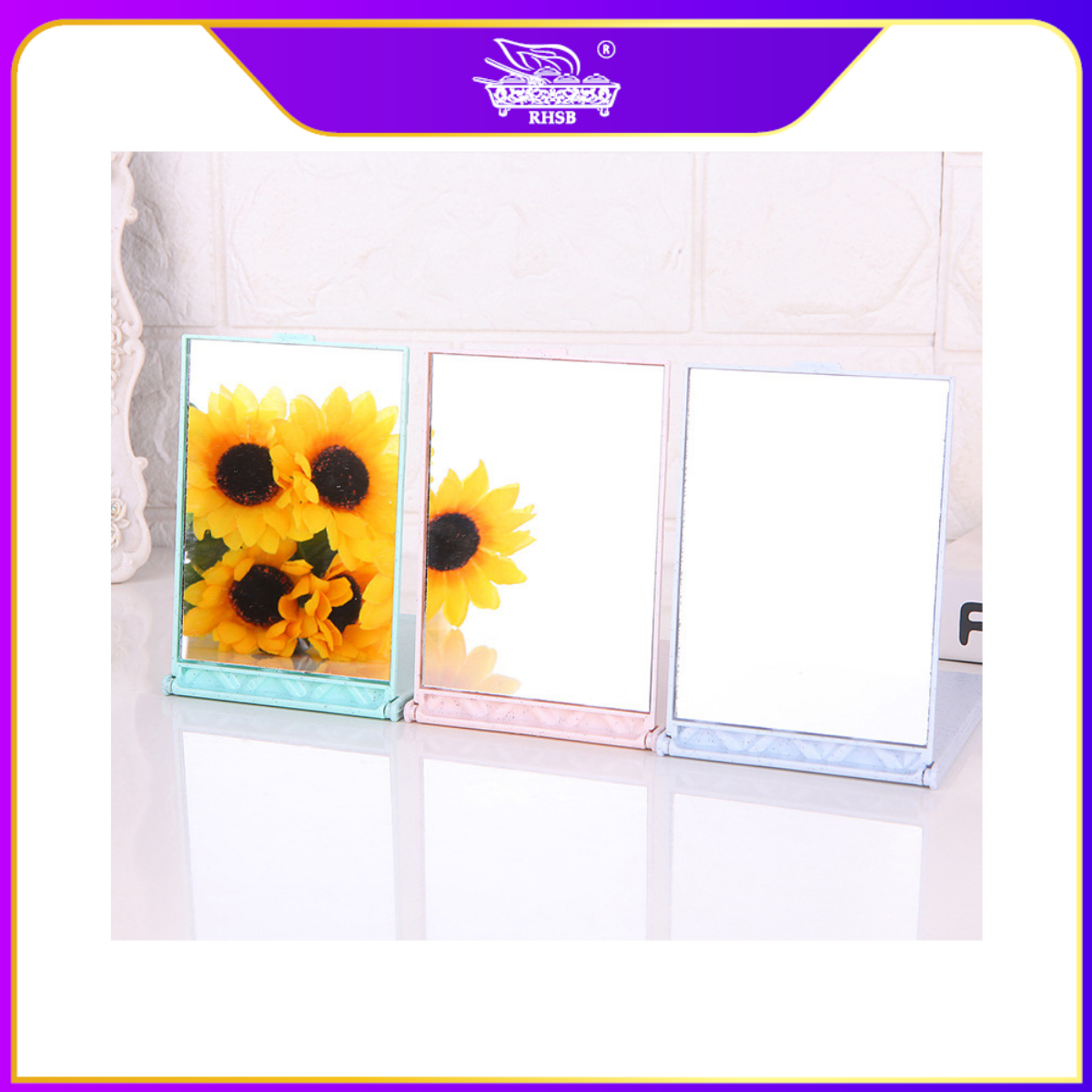 1SET DOORGIFT MAKEUP MIRROR/ SMALL POCKET MIRROR WITH COMB/ DOORGIFT CERMIN MUKA/ MINI FOLDABLE TRAVEL MIRROR/GF6291