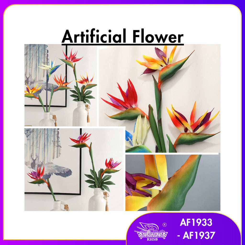 ARTIFICIAL BIRD OF PARADISE/ BUNGA HIASAN/ WEDDING DECORS/ HOME DECORS/ ANTHURIUM/ LARGE GREEN PLANT/ AF1933-AF1937