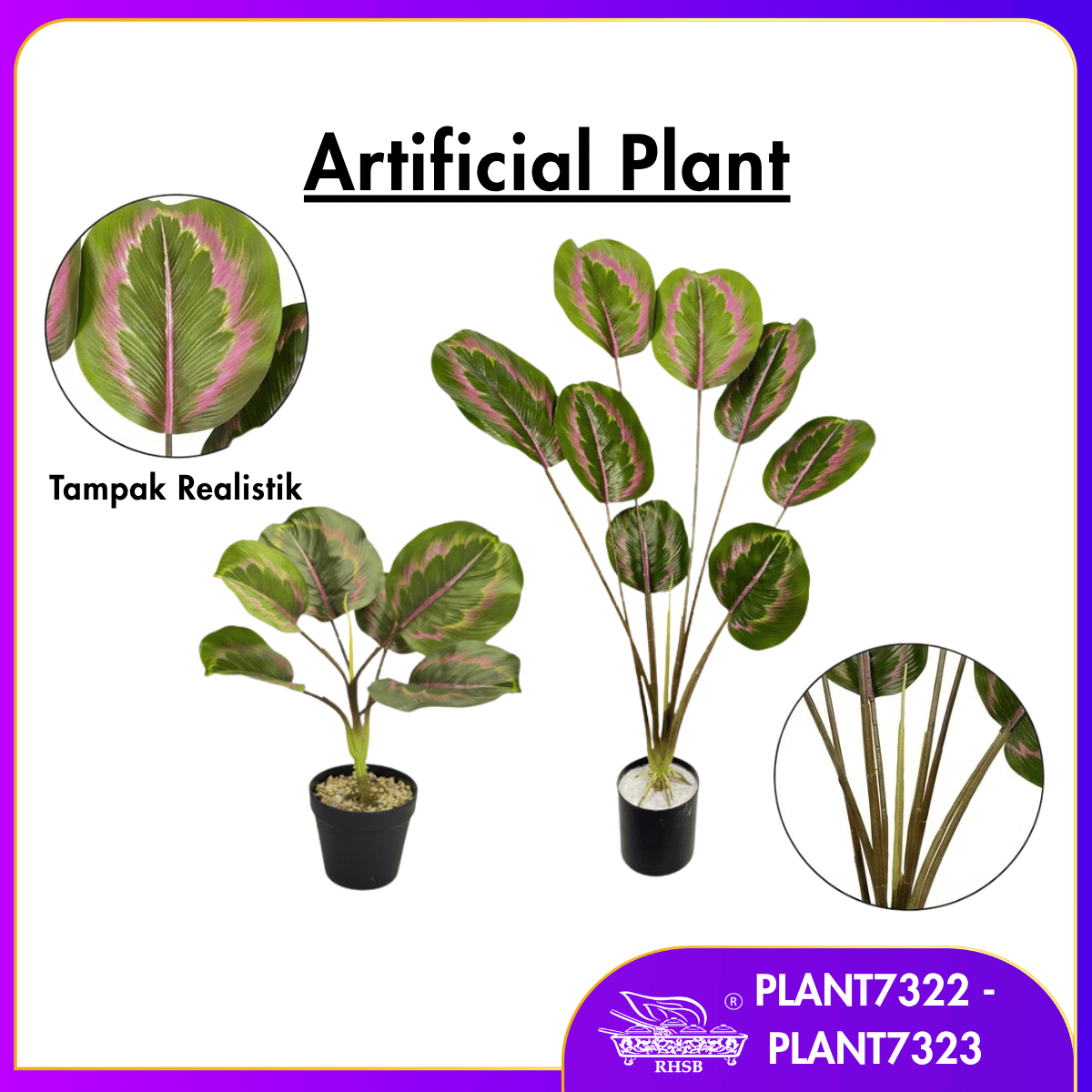 ARTIFICIAL CALATHEAS PLANT / BONSAI / BONZAI / HOME DECOR / BUNGA HIASAN / DECOR RUMAH / PLANT7322-7323