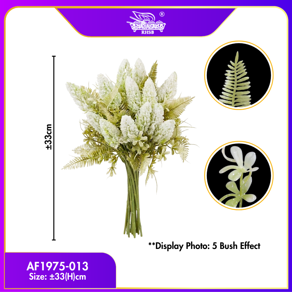[1 PC] Artificial White Lavender Leaf | Bunga Lavender Putih | Bridal Bouquet / Bunga Hiasan / Home Decoration