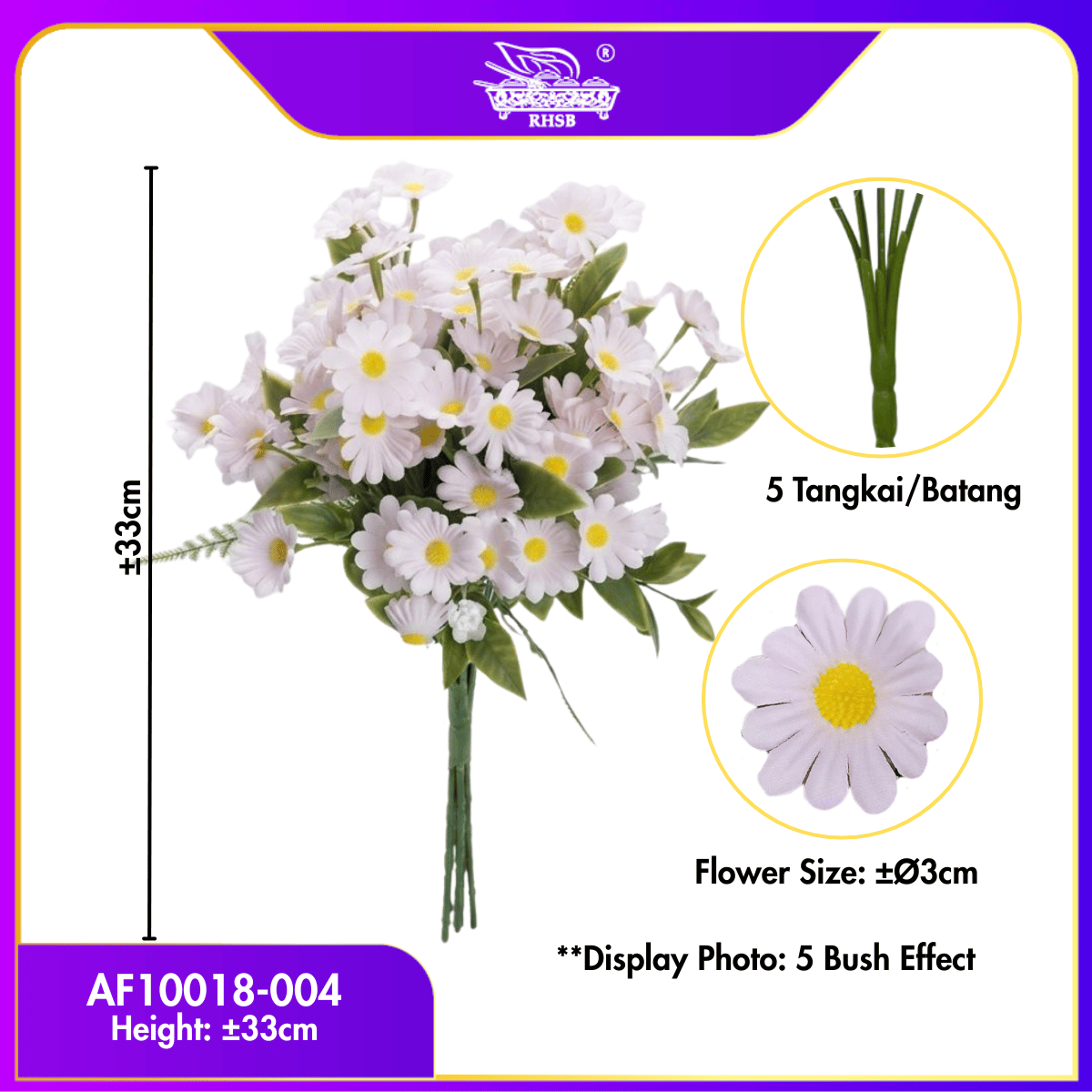 [1 PC]  Artificial Daisy Flower Bunga Rose Mawar | Bouquet Pengantin Wedding Decoration Hiasan Rumah AF10018