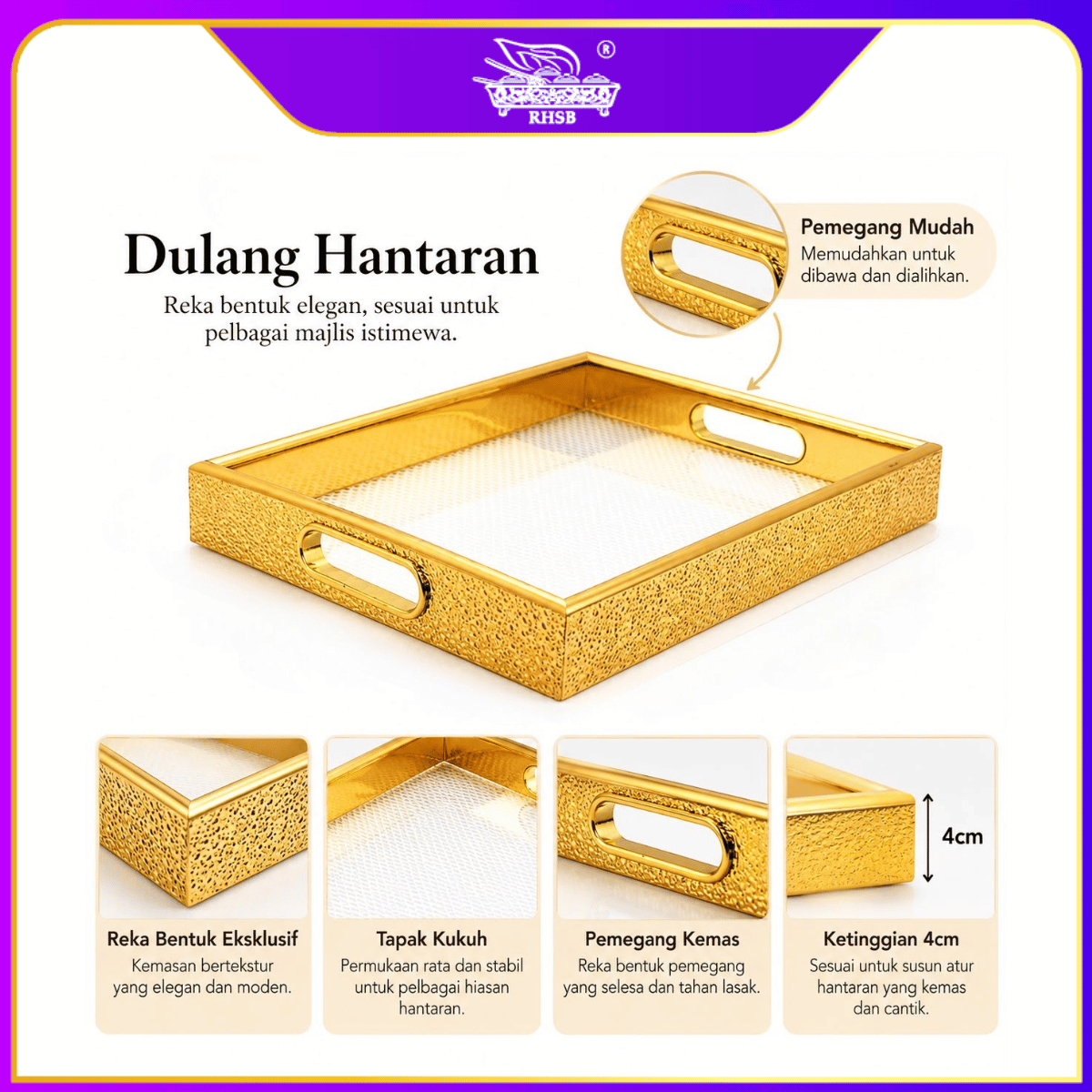 [1 SET] Acrylic Fruit Tray/ GIFT TRAY/ DIY WEDDING TRAY/ DULANG HIDANGAN/ FOOD TRAY/ LUXURY SERVING TRAY/ TY9019-TY9023
