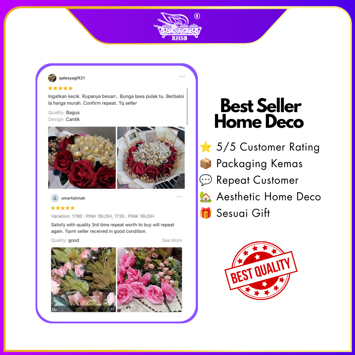 [1 PC] Artificial Mini Rose 34cm  | Bunga Mawar Gubahan Hantaran Pelamin | Wedding | Doorgift | Home Decoration AF1976 [1/18/36]