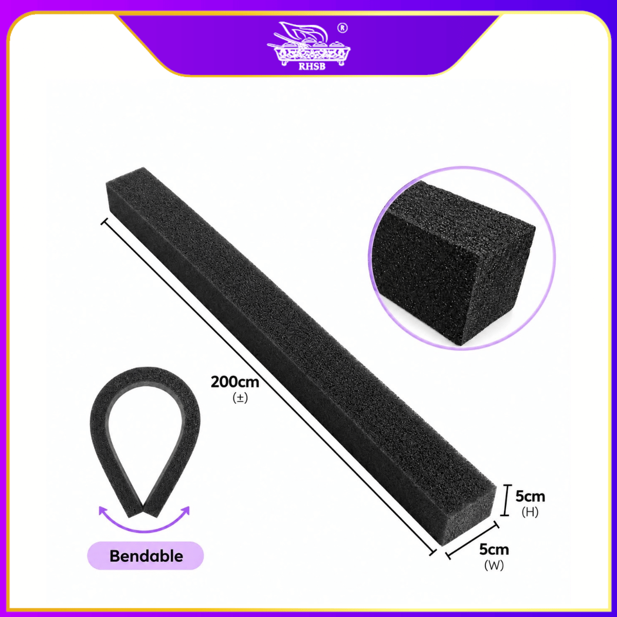 [1 PC] 2 Meter Magic Span | Span Bunga Hitam Putih | Span Bunga | Dust Free Foam | White Foam | Span Kering Tak Berhabuk | SPT-09