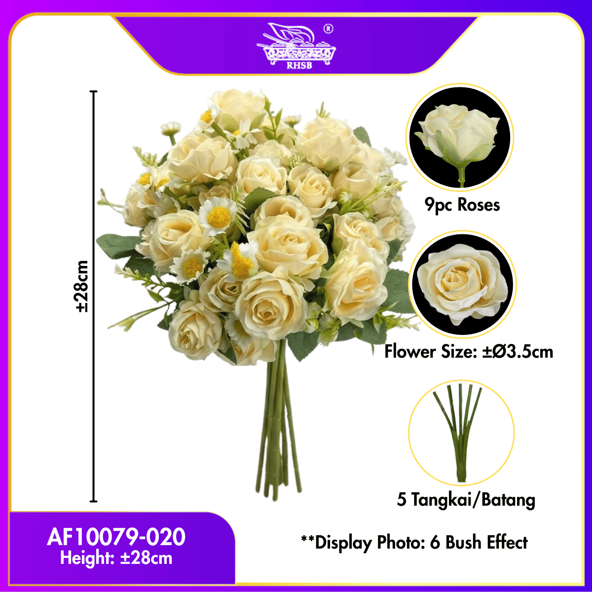 [1 PC] OFFER ROSE / VINTAGE ROSE/ BUNGA ROSE / BUNGA HIASAN / ARTIFICIAL FLOWER / FLOWER AF10079