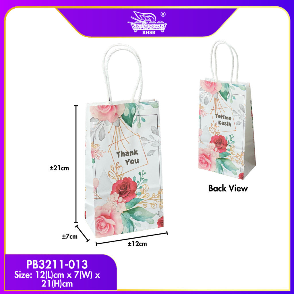 [10PCS] CRAFT PAPER BAG/ BEG MURAH/ BAG JAMUAN/ WEDDING GIFT BAG/ DOORGIFT/ THANKYOU PAPER BAG / GOODIES BAG/ PB3210-3213