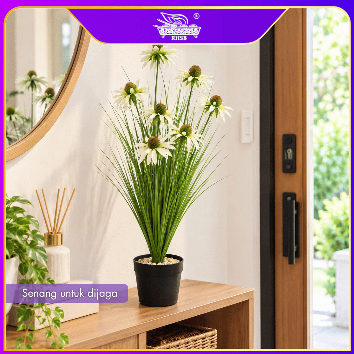 [1PC] Pokok Hiasan Daisy Tiruan 82cm |Artificial Flower with Faux Grass |Pokok Hiasan Rumah | Indoor Outdoor Decoration Plant PLANT1959