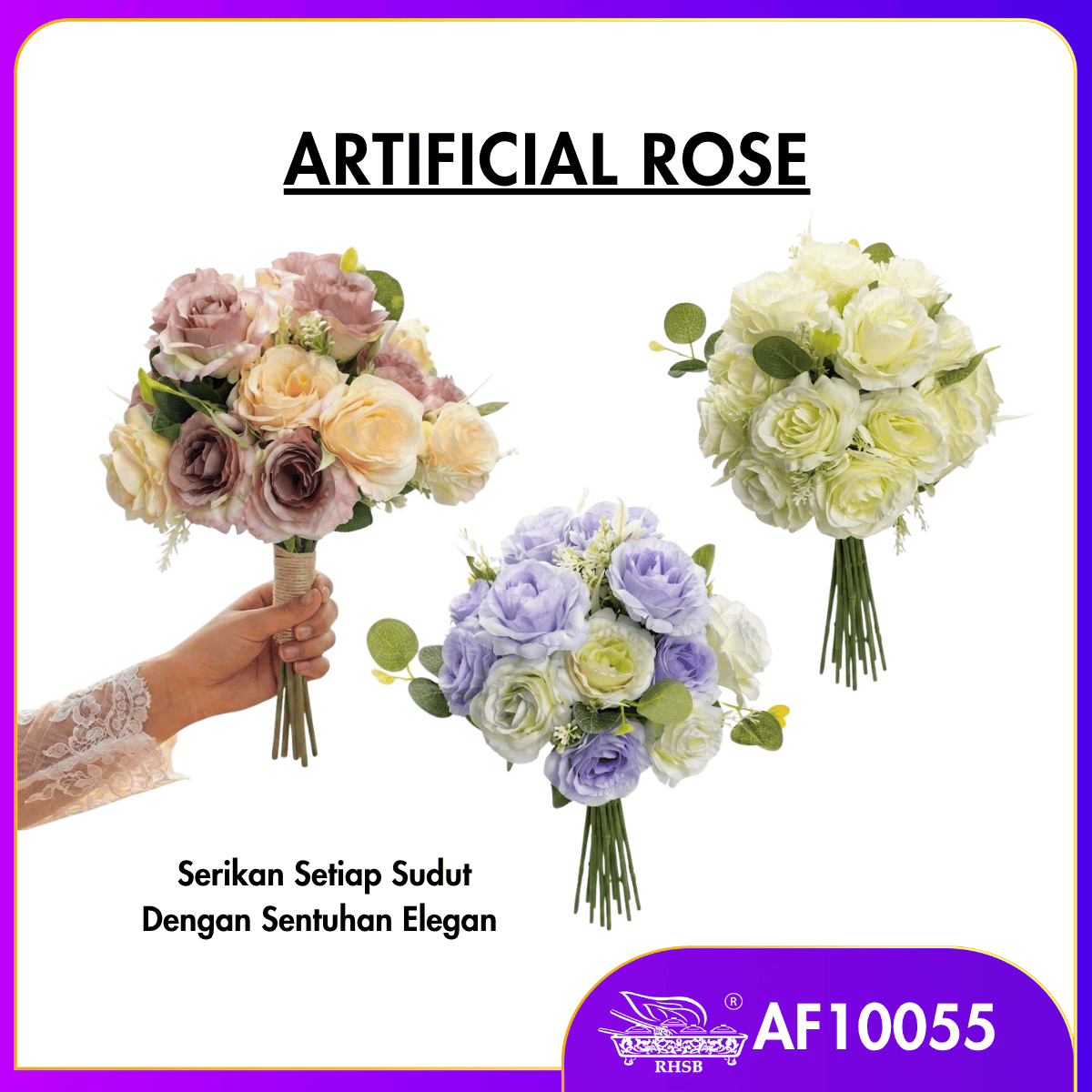[1PC] Artificial Peony | Tea Rose | Bunga Mum | Artificial Flower | Bunga Hiasan | Wedding Decor | AF10055