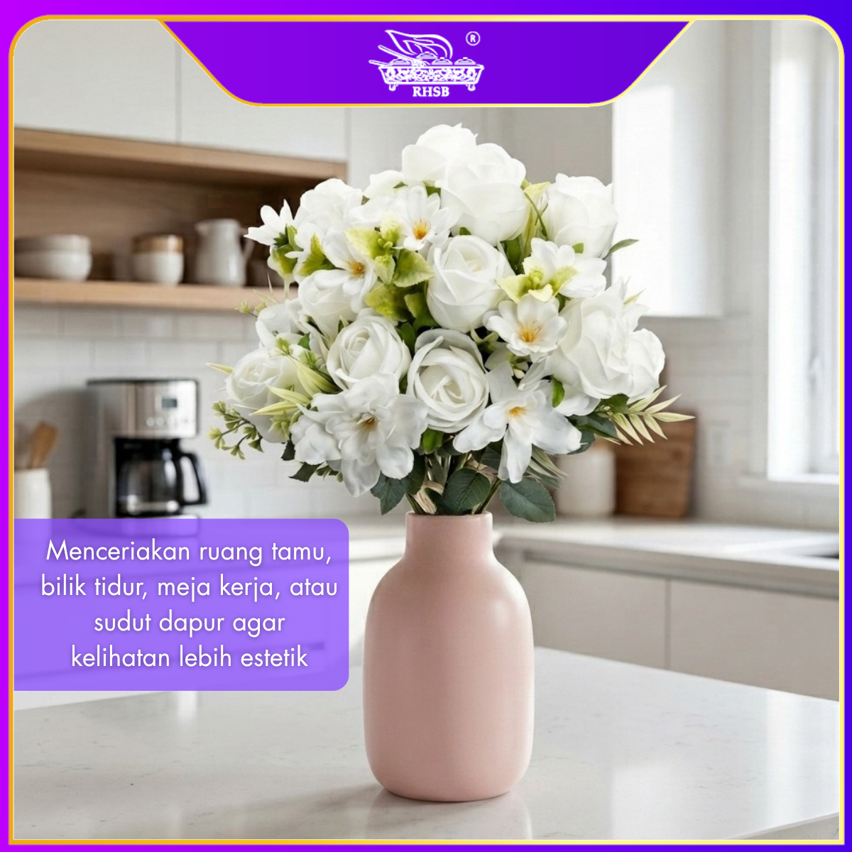 [1 PC] Artificial Dahlia Rose 42cm |  Bunga Ros Dahlia Hiasan AF10005