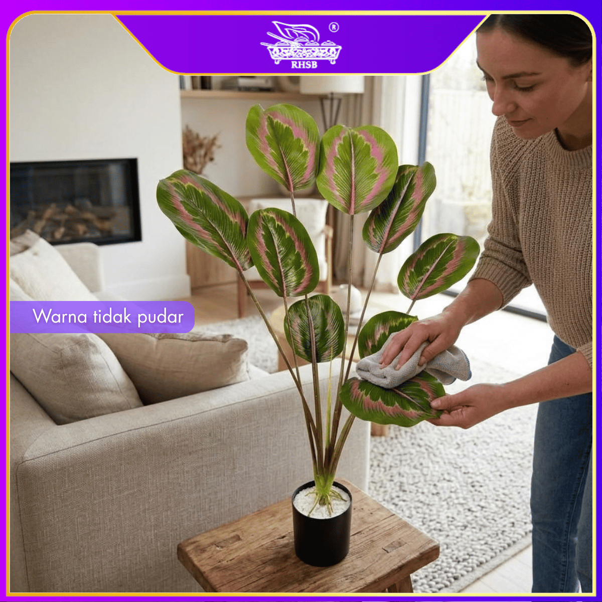 ARTIFICIAL CALATHEAS PLANT / BONSAI / BONZAI / HOME DECOR / BUNGA HIASAN / DECOR RUMAH / PLANT7322-7323