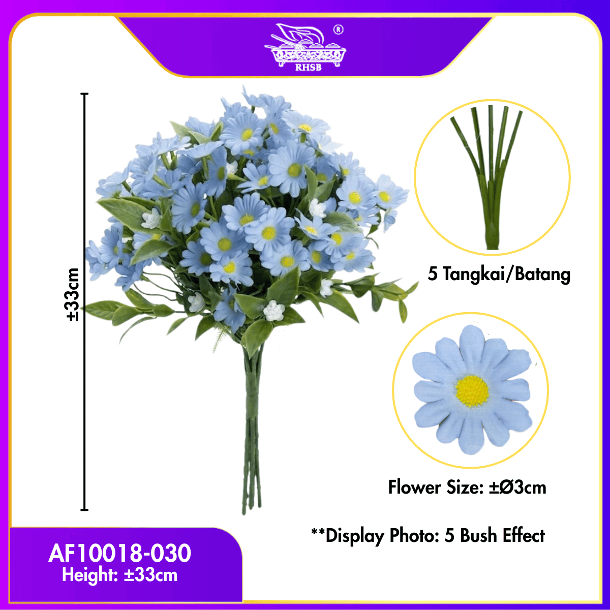 [1 PC]  Artificial Daisy Flower Bunga Rose Mawar | Bouquet Pengantin Wedding Decoration Hiasan Rumah AF10018