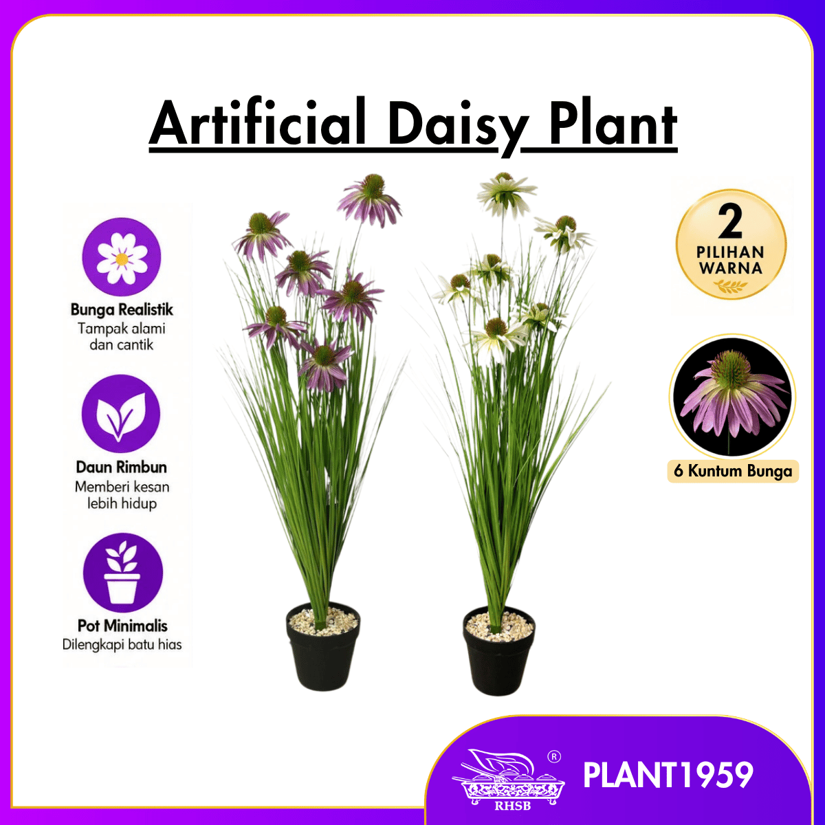 [1PC] Pokok Hiasan Daisy Tiruan 82cm |Artificial Flower with Faux Grass |Pokok Hiasan Rumah | Indoor Outdoor Decoration Plant PLANT1959