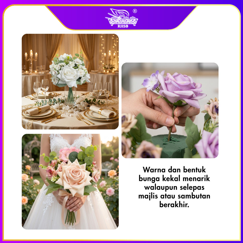 [1 PC] ARTIFICIAL ROSE / HAND BOUQUET / BUNGA ROSE / BUNGA HIASAN / ARTIFICIAL FLOWER / FLOWER ARRANGEMENT / AF10026