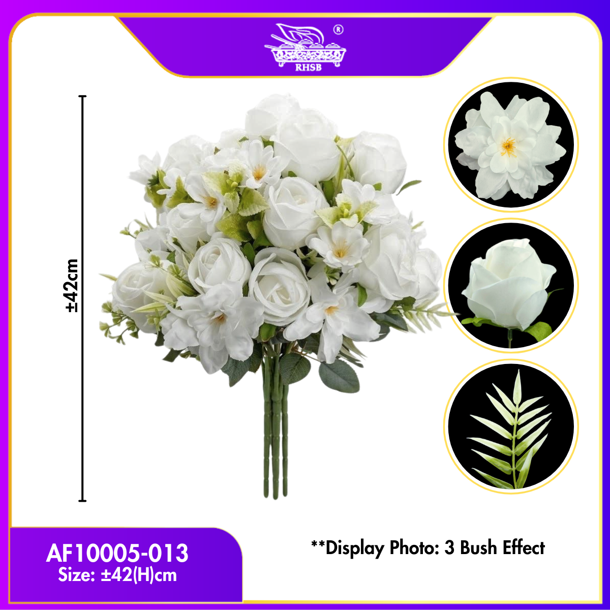 [1 PC] Artificial Dahlia Rose 42cm |  Bunga Ros Dahlia Hiasan AF10005
