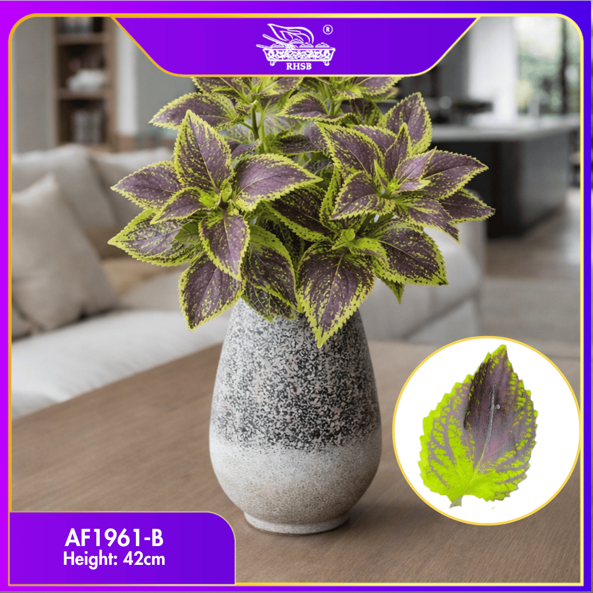[1PC] Premium Artificial Coleus Plant Decor | Pokok Ati-Ati Tiruan Untuk Home & Office Decoration AF1961