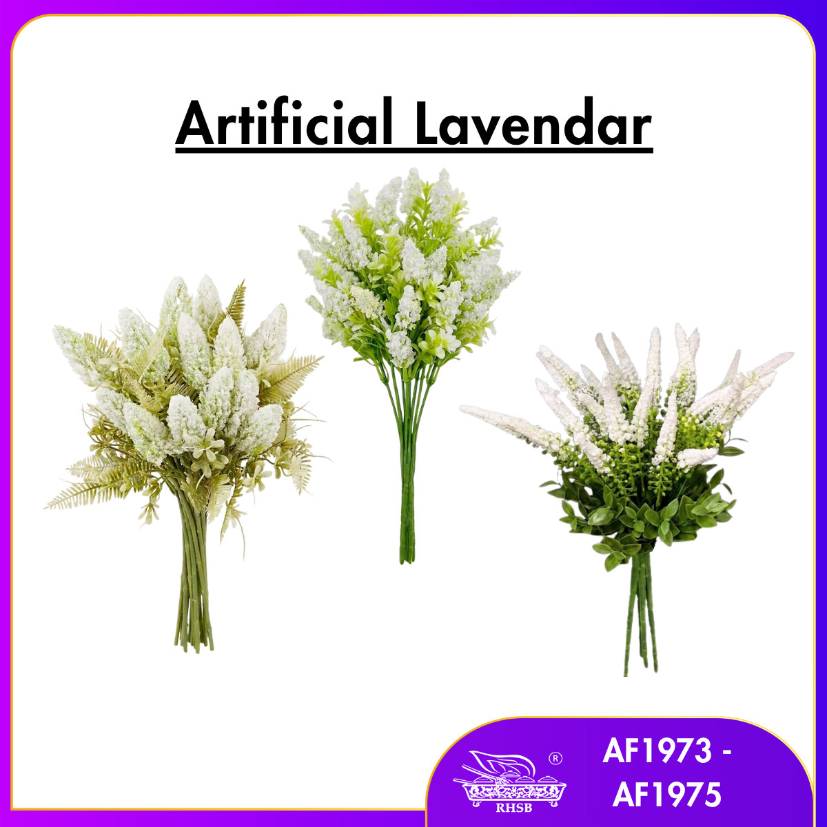 [1 PC] Artificial White Lavender Leaf | Bunga Lavender Putih | Bridal Bouquet / Bunga Hiasan / Home Decoration