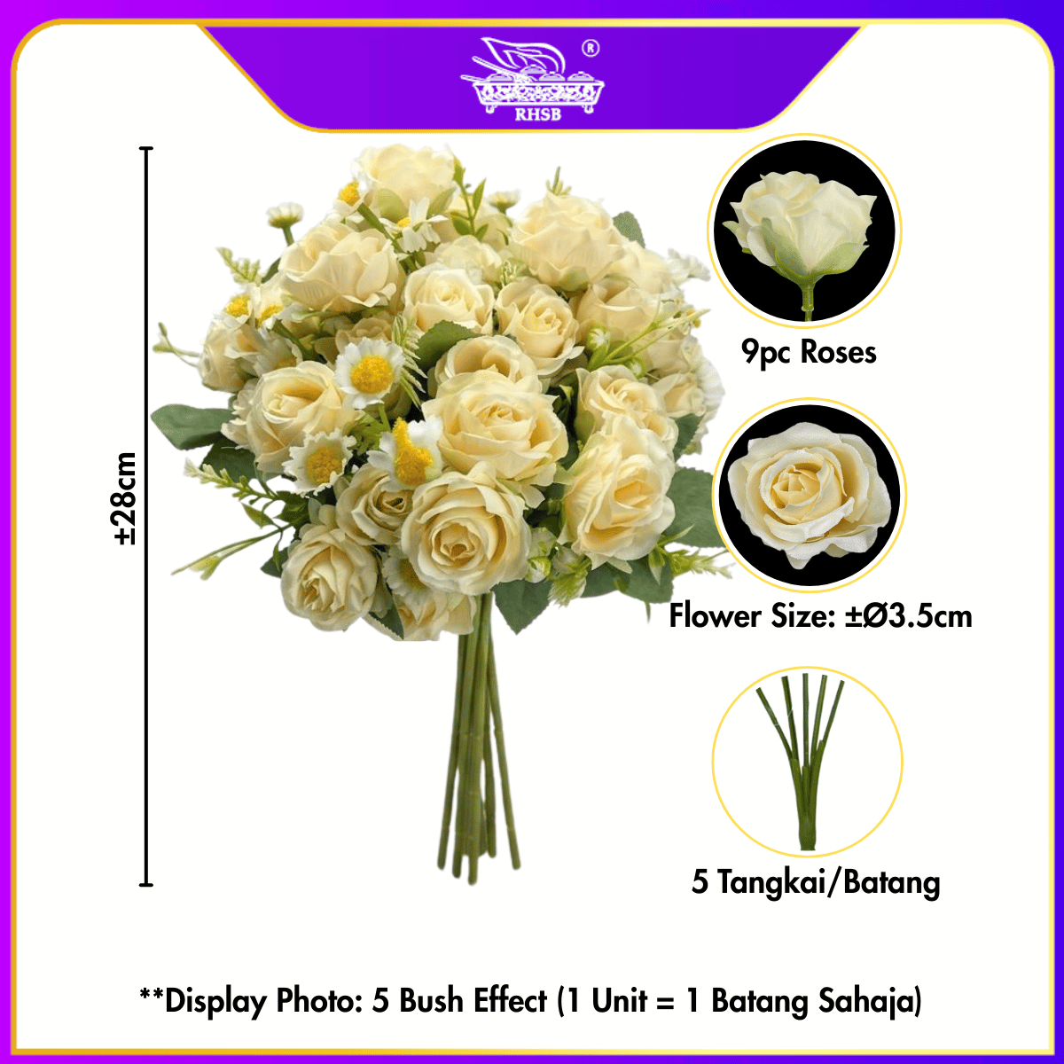 [1 PC] OFFER ROSE / VINTAGE ROSE/ BUNGA ROSE / BUNGA HIASAN / ARTIFICIAL FLOWER / FLOWER AF10079