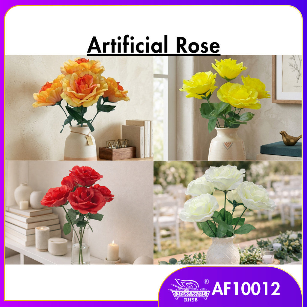 [1SET] 5 HEADS ARTIFICIAL ROSE/ HAND BOUQUET/ BUNGA ROSE/ BUNGA HIASAN/ BUNGA DULANG/ BUNGA ROS TIRUAN / AF10012