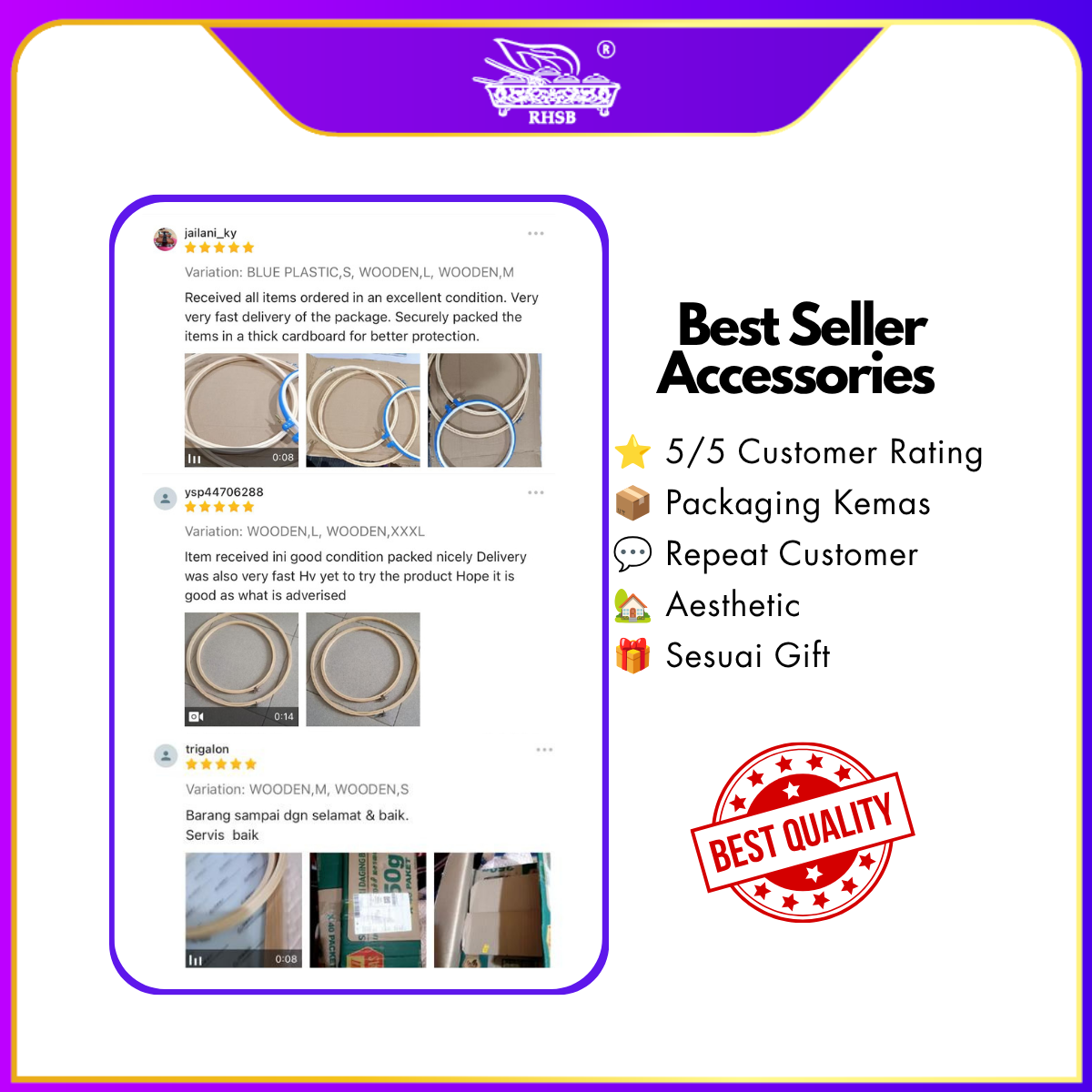 [1 PC] Embroidery Cross Stitch Hoop Embroidery Circle Adjustable | Hoop Ring Embroidery Sewing | Plastic Drum | Wooden Hook EMP16-1MP27