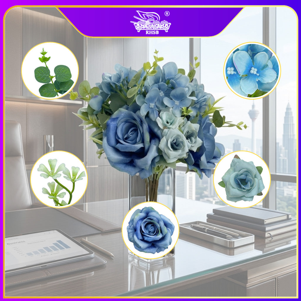 [1 PC] GLITTER ROSE / BUNGA ROSE / BUNGA HIASAN / ARTIFICIAL FLOWER / BUNGA MURAH / AF10049