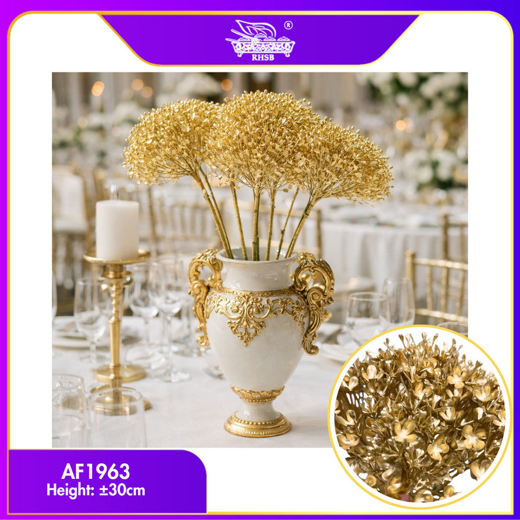 [1PC] Golden Artificial Leaf 30CM | Bunga Tiruan / Faux Flower | Home & Party Decoration