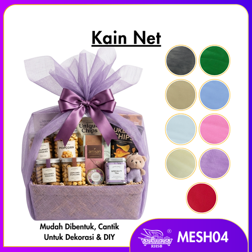 [P15M] Mesh Net Bridal Fabric | Soft Net Rough Tulle Fabric | Organza Hamper Wrapper | Tutu Kain Net Halus Kain Lembut Kain Net Kasar MESH04