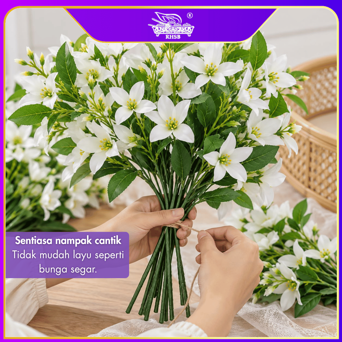 [1 PC] Bunga Kemuning Muraya Orange Jasmine Tiruan 5 Kepala | Bunga Hiasan Pelamin, Hantaran, Tunang & Dekorasi Rumah AF10034