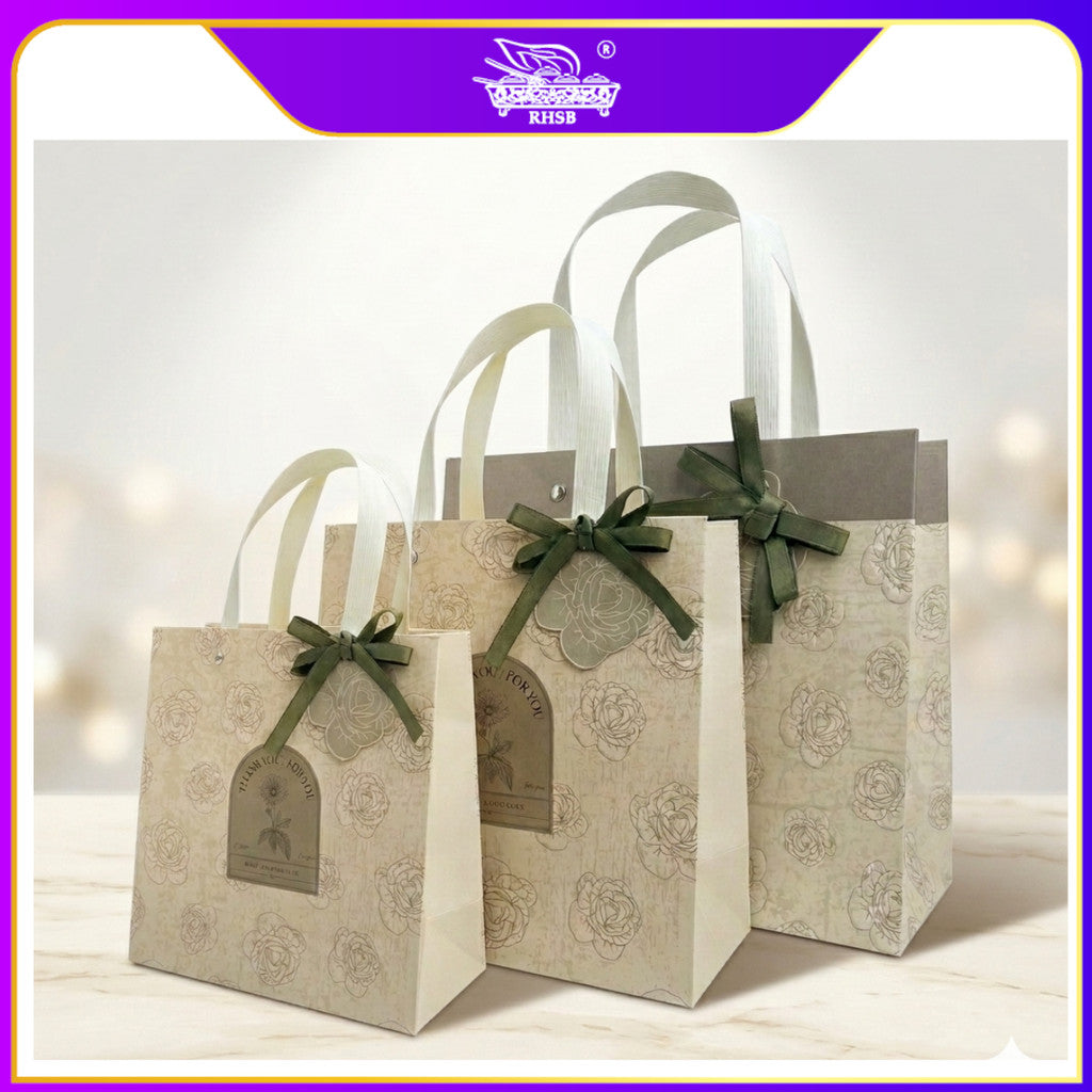[1PC] Beg Kertas Premium Special Thanks Ribbon Handle Bag PB3196-PB3198