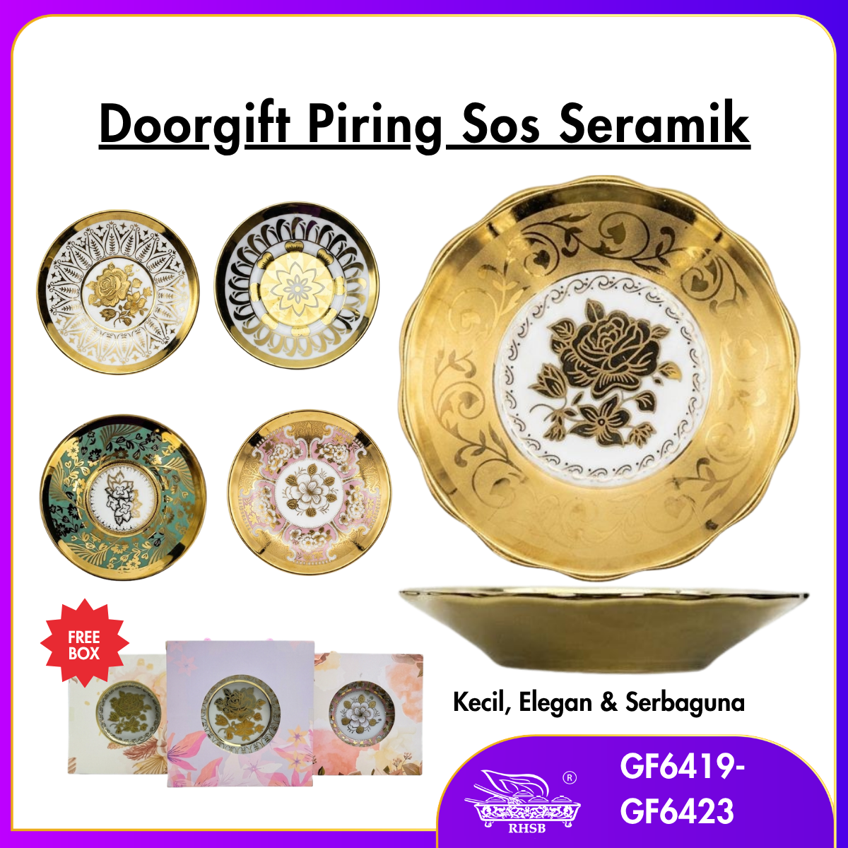 [10 SET] DOORGIFT PIRING SOS SERAMIK GF6419-GF6423 [1/16/32]