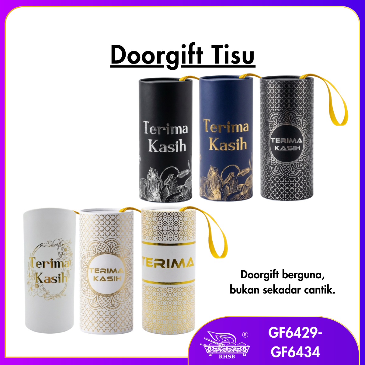 [10 PCS] Doorgift Tisu Eksklusif Kahwin Gold Silver Foil | Premium Wedding Souvenir | Gift Box Tisu | Goodies Gift Murah GF69429-GF6434