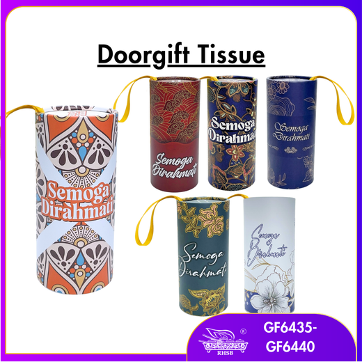 [10 PCS] Tisu Doorgift Kahwin Corak Batik Premium | Ribbon Handle Car Tissue | Hadiah Tetamu Wedding / GF6435-GF6440