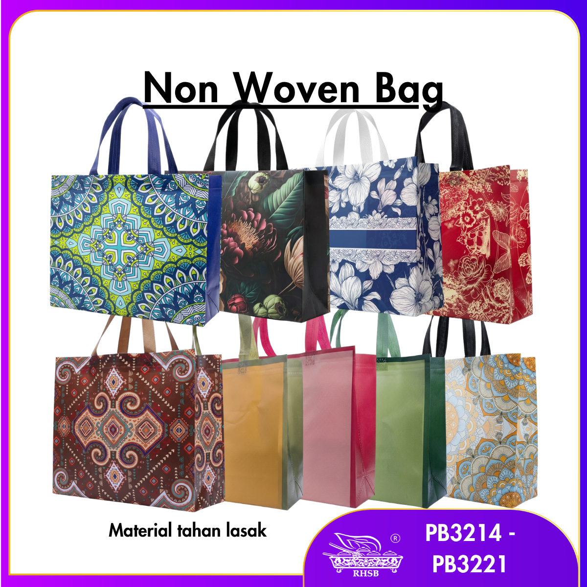 [1 PC] NON WOVEN BAG / DOORGIFT / PAPER BAG / DOORGIFT BAG / GOOGDIES BAG /WEDDING GIFT BAG PB3214-PB3221