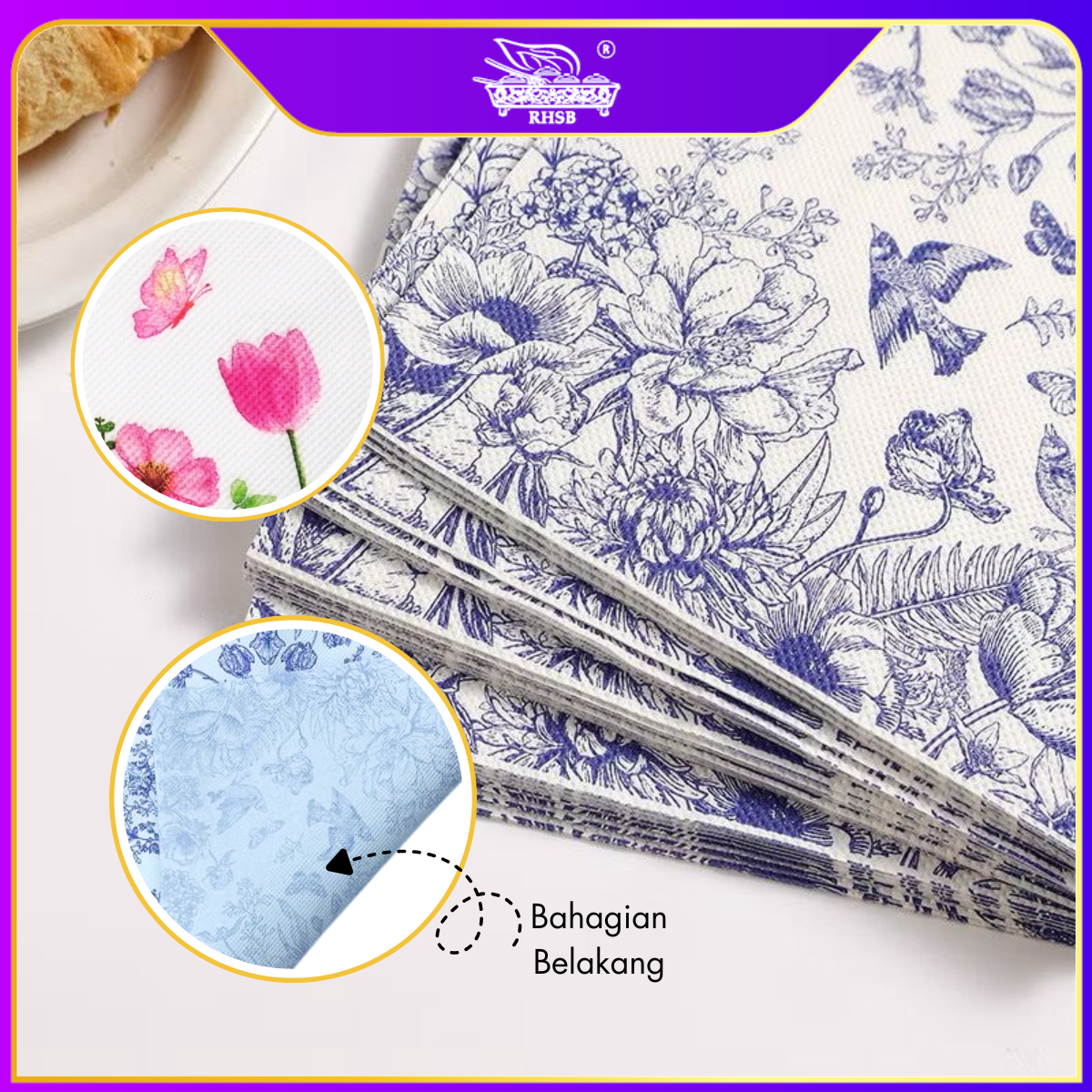 [P20P] Doorgift Majlis & Kenduri | Tisu Decoupage Premium 20pcs/Pek | Napkin Floral | DIY Hiasan Kraf GF6409-GF6418