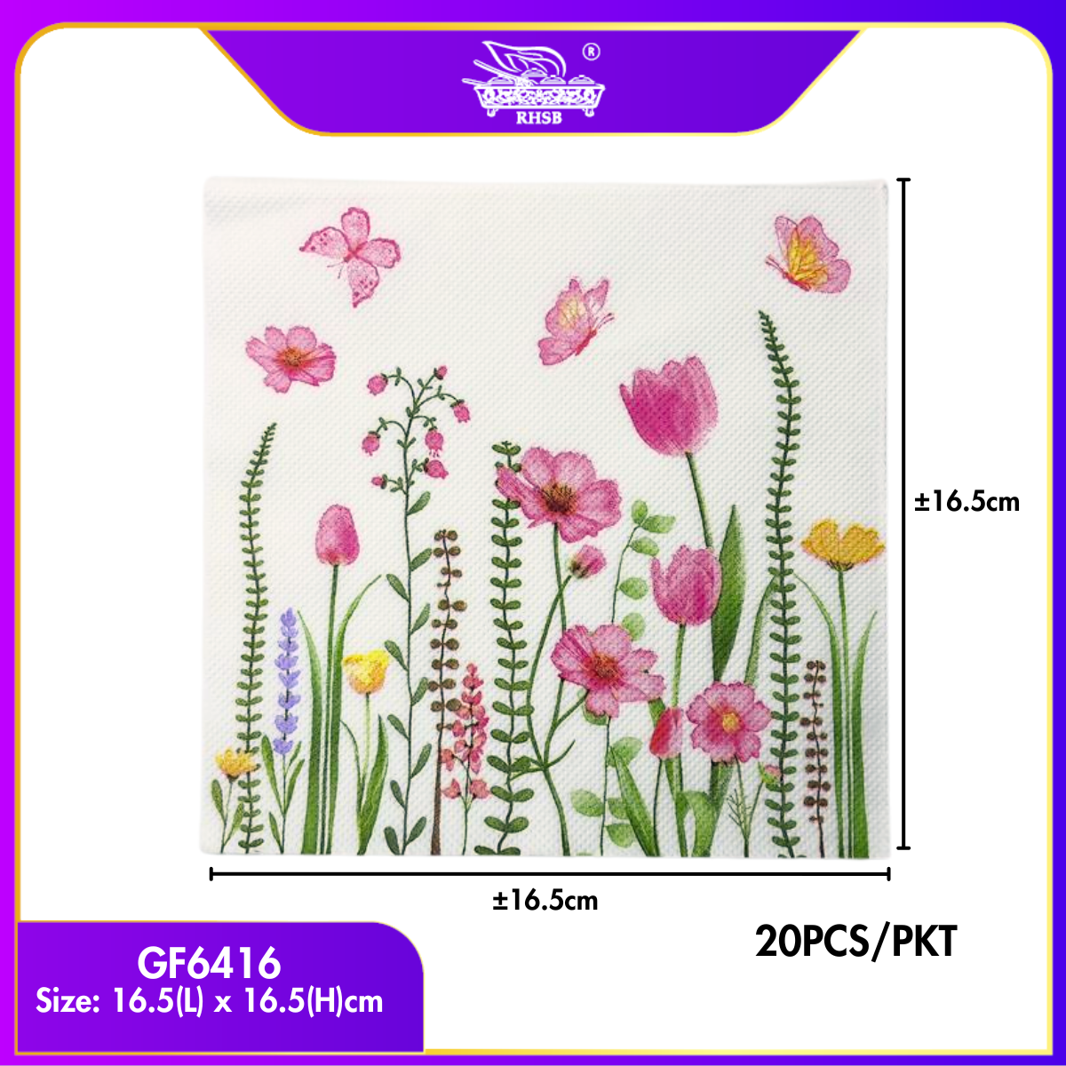 [P20P] Doorgift Majlis & Kenduri | Tisu Decoupage Premium 20pcs/Pek | Napkin Floral | DIY Hiasan Kraf GF6409-GF6418