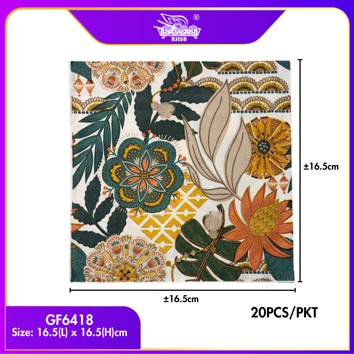 [P20P] Doorgift Majlis & Kenduri | Tisu Decoupage Premium 20pcs/Pek | Napkin Floral | DIY Hiasan Kraf GF6409-GF6418
