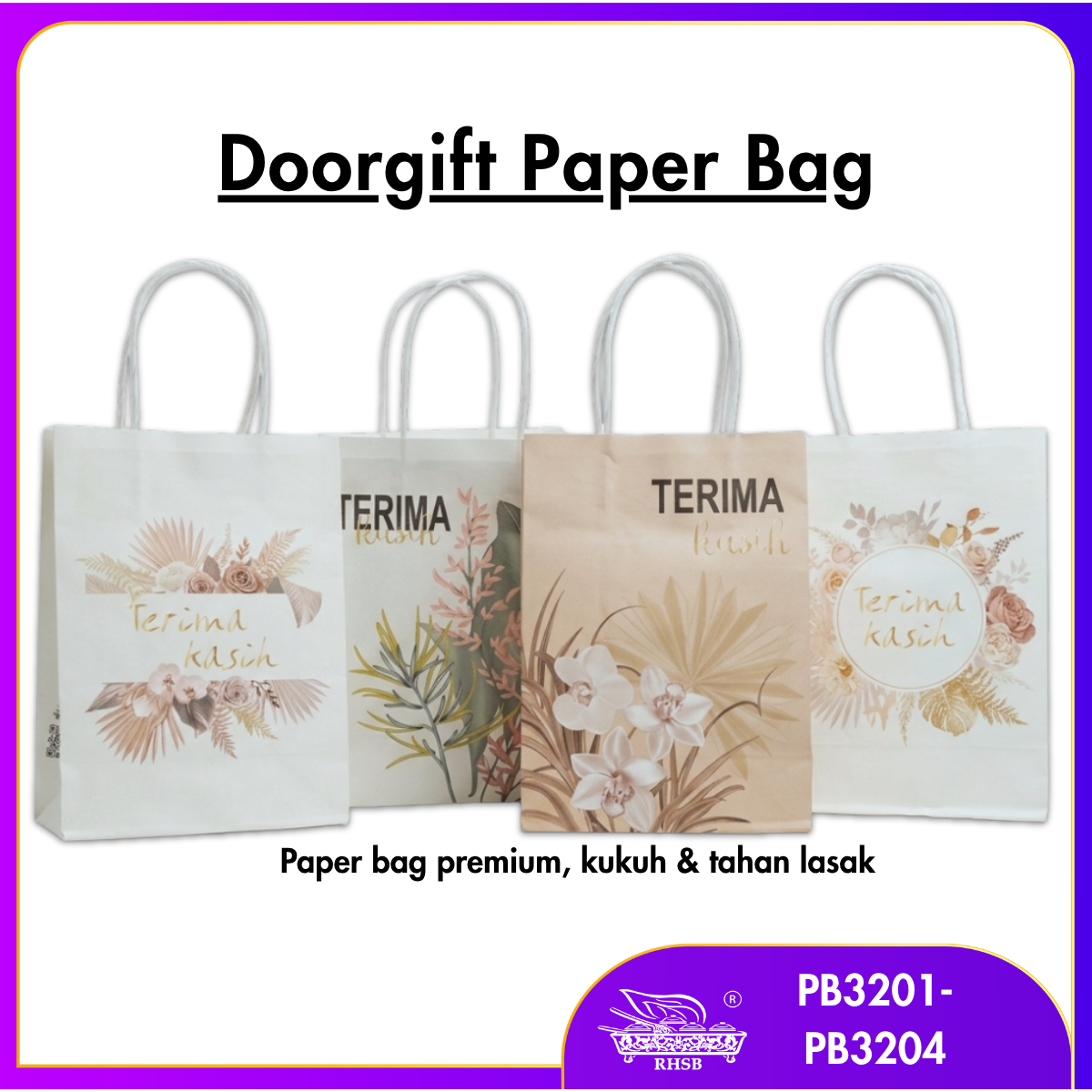 [P10P]  XXXL PAPER BAG / BAG MURAH / BAG JAMUAN / GOODIES BAG / DOORGIFT BAG / BEG KAHWIN / PB3201-PB3204