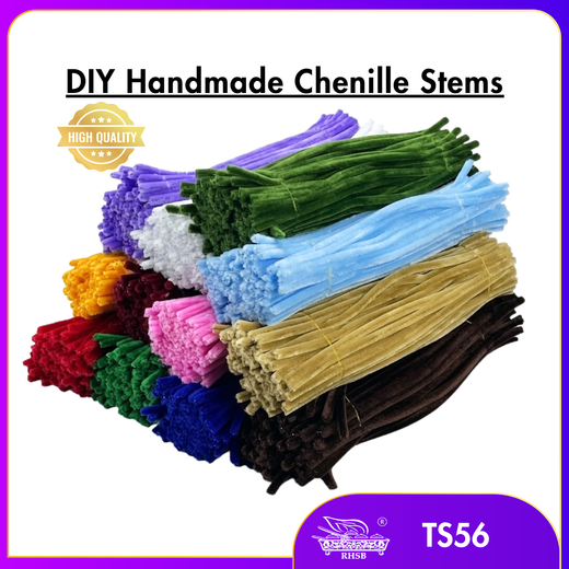 [100 PCS] COLORFUL CHENILLE STEMS/ PIPE CLEANER/ ASSORTED COLOURS ART AND CRAFT/ DAWAI BERBULU 6MM/ TINSEL STEM TS56
