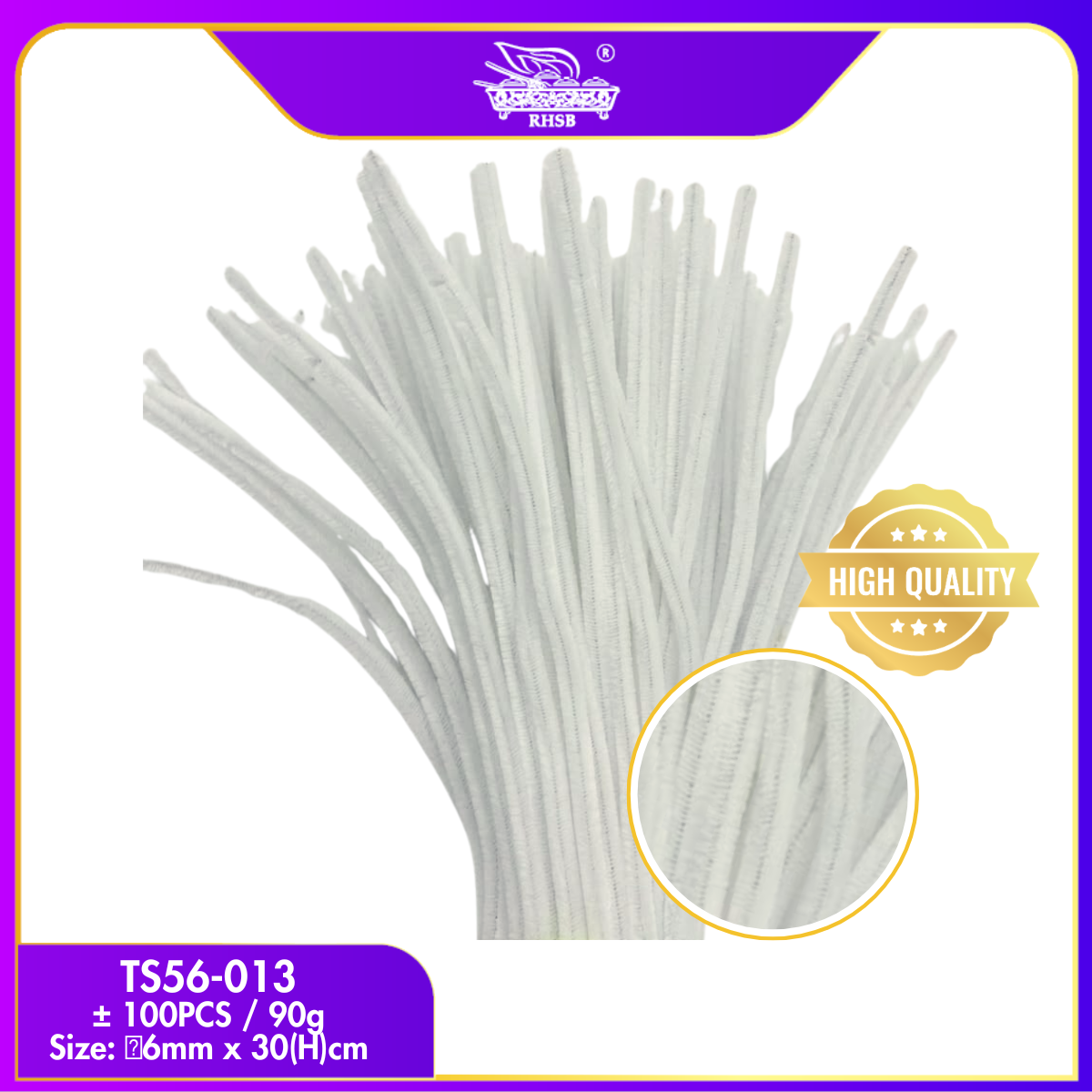 [100 PCS] COLORFUL CHENILLE STEMS/ PIPE CLEANER/ ASSORTED COLOURS ART AND CRAFT/ DAWAI BERBULU 6MM/ TINSEL STEM TS56