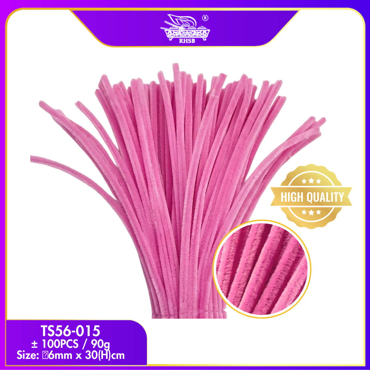 [100 PCS] COLORFUL CHENILLE STEMS/ PIPE CLEANER/ ASSORTED COLOURS ART AND CRAFT/ DAWAI BERBULU 6MM/ TINSEL STEM TS56