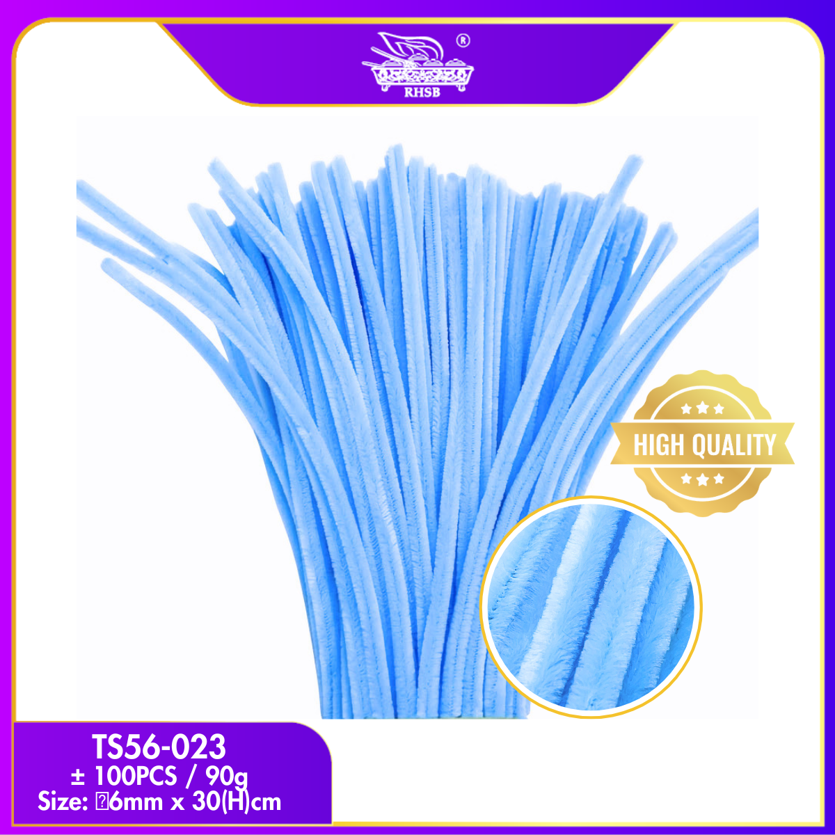 [100 PCS] COLORFUL CHENILLE STEMS/ PIPE CLEANER/ ASSORTED COLOURS ART AND CRAFT/ DAWAI BERBULU 6MM/ TINSEL STEM TS56