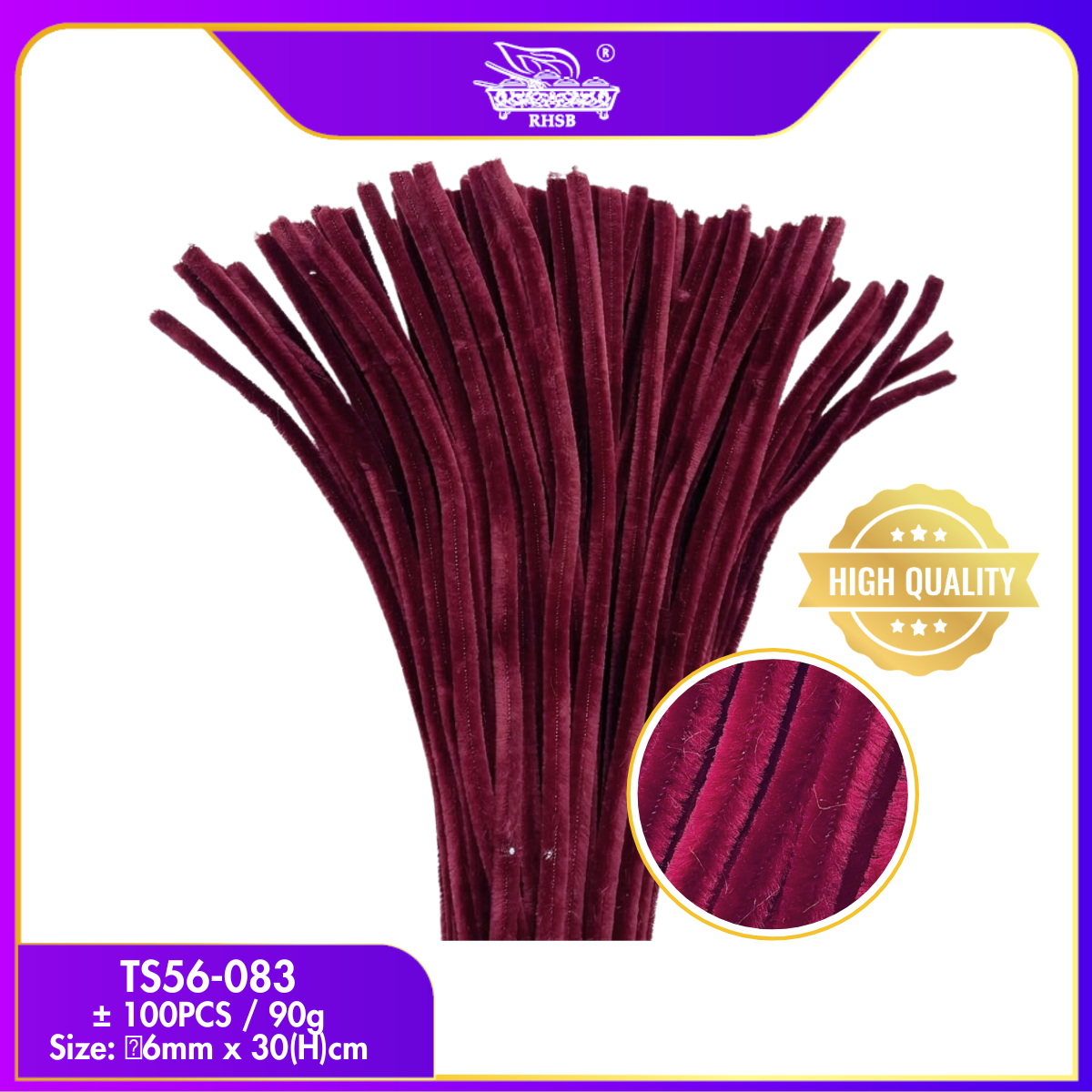 [100 PCS] COLORFUL CHENILLE STEMS/ PIPE CLEANER/ ASSORTED COLOURS ART AND CRAFT/ DAWAI BERBULU 6MM/ TINSEL STEM TS56
