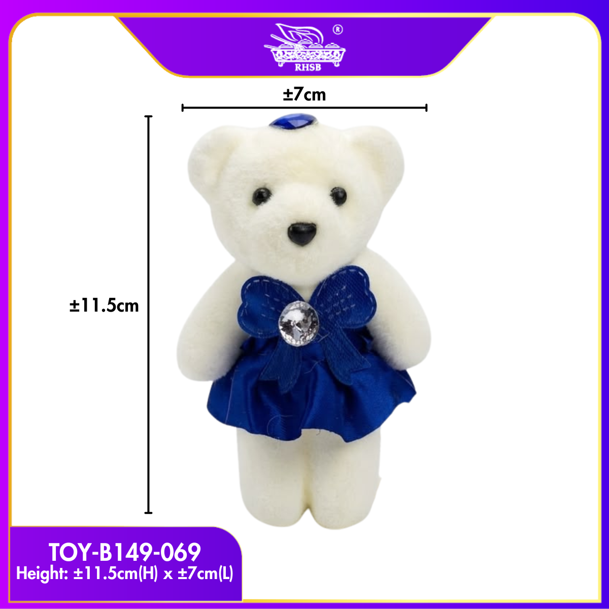 [1PC] Patung Teddy Bear Mini 11CM | Hiasan Bouquet Bunga | Boleh Dicucuk | Bouquet Graduation | Bouquet Hadiah TOY-B149