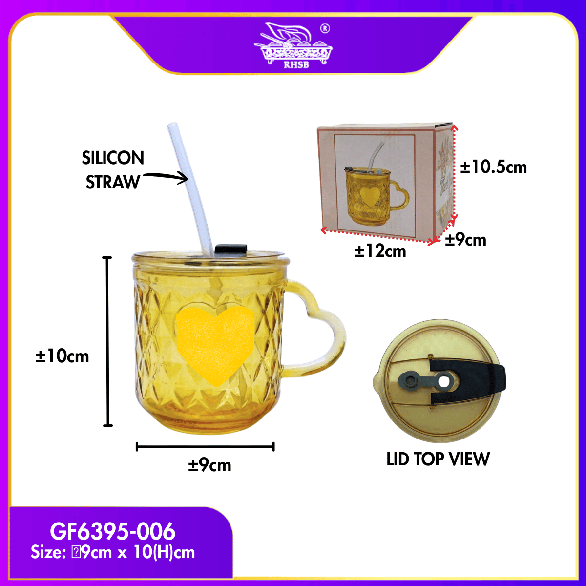 [1 PC]  Doorgift Kahwin Mug Kaca Premium | Cawan Kaca Elegant Gift Tetamu Kenduri Nikah GF6395