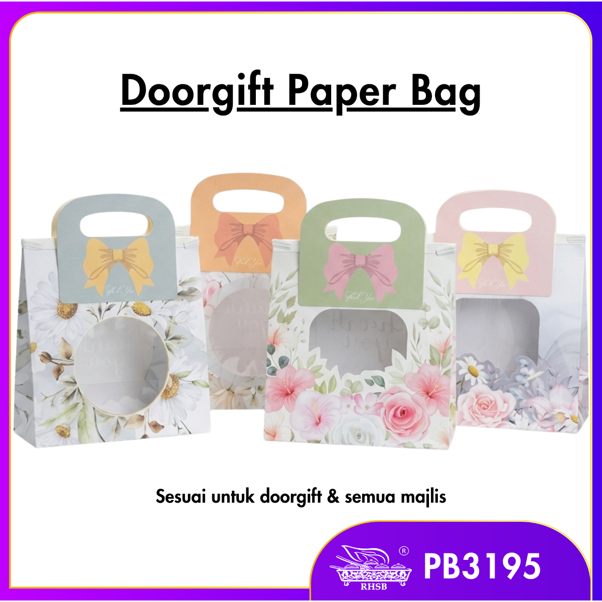 [10 PCS] PVC TRANSPARENT PAPER BAG / WINDOW PAPER BAG /GIFT PAPER BAG /FLOWER BOUQUET PAPER BAG /BEG KERTAS JERNIH / PB3195