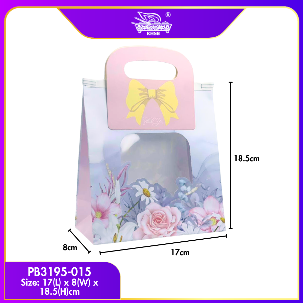 [10 PCS] PVC TRANSPARENT PAPER BAG / WINDOW PAPER BAG /GIFT PAPER BAG /FLOWER BOUQUET PAPER BAG /BEG KERTAS JERNIH / PB3195
