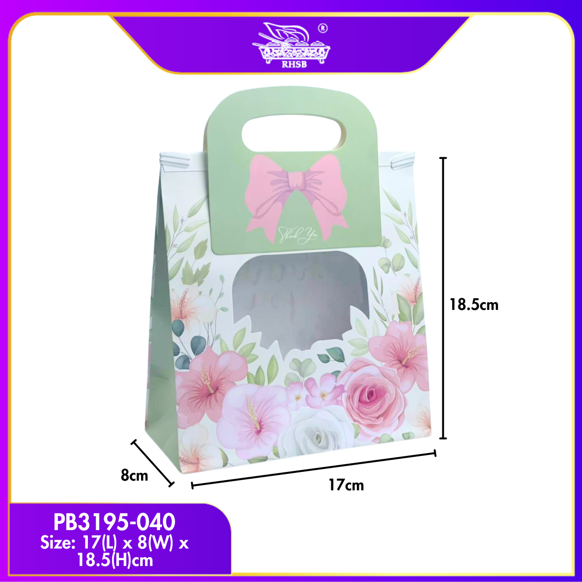 [10 PCS] PVC TRANSPARENT PAPER BAG / WINDOW PAPER BAG /GIFT PAPER BAG /FLOWER BOUQUET PAPER BAG /BEG KERTAS JERNIH / PB3195