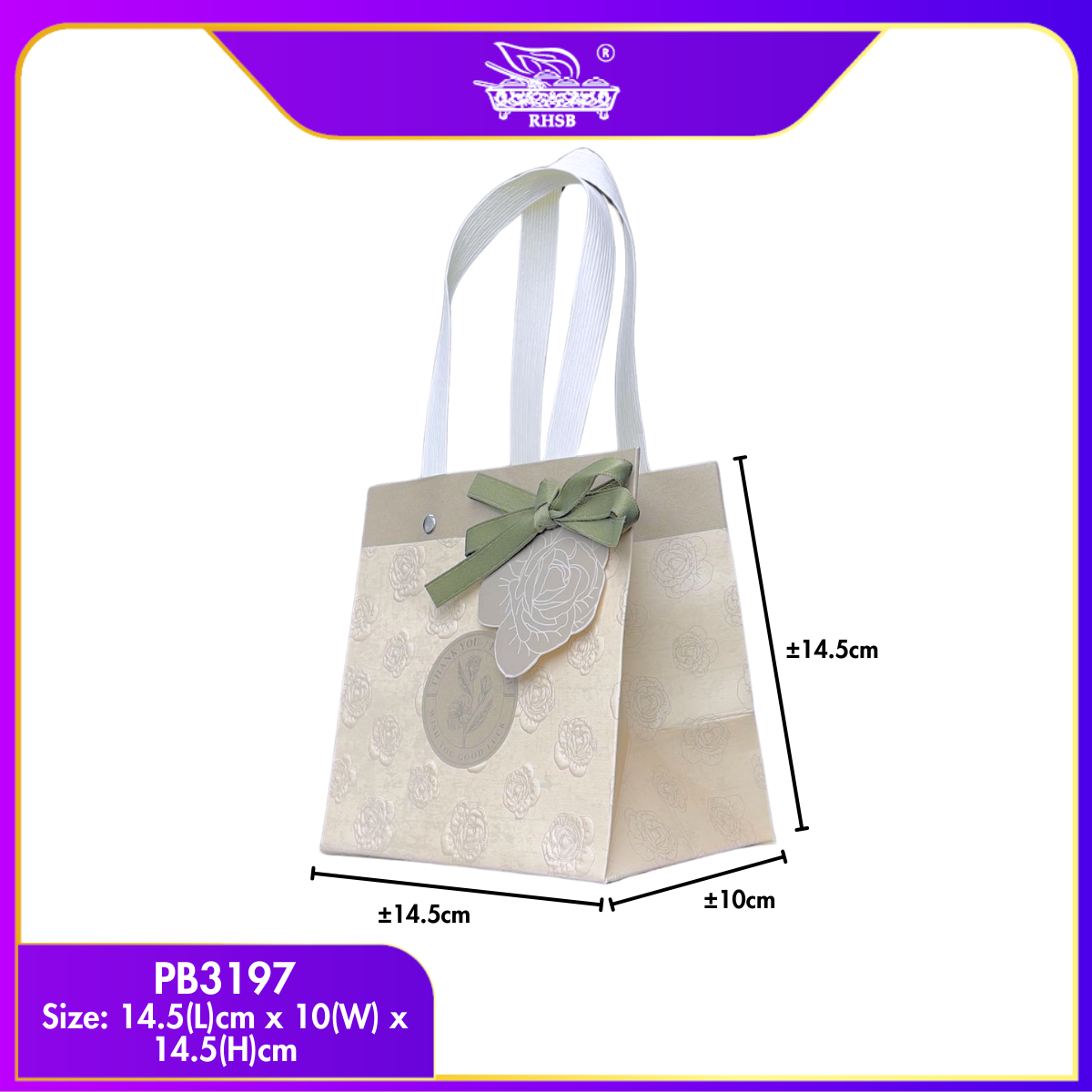 [1PC] Beg Kertas Premium Special Thanks Ribbon Handle Bag PB3196-PB3198
