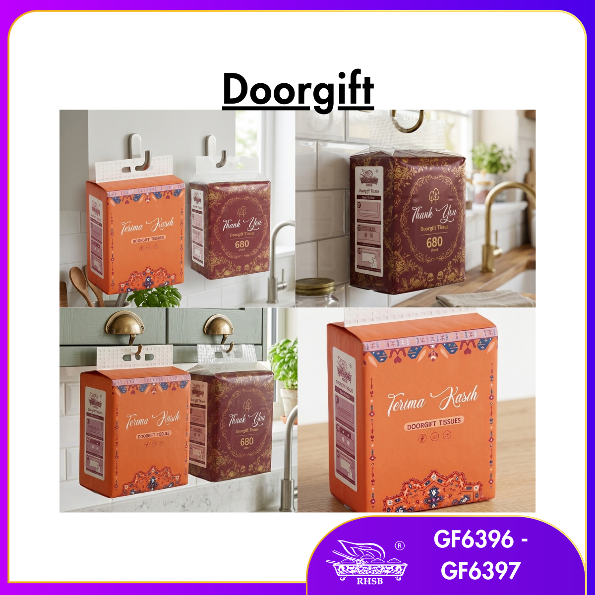 [30 PKT] Tisu Muka Gantung 4 Ply Tebal 680 Helai | Tisu Kenduri Saiz Besar | Sesuai Doorgift Kahwin