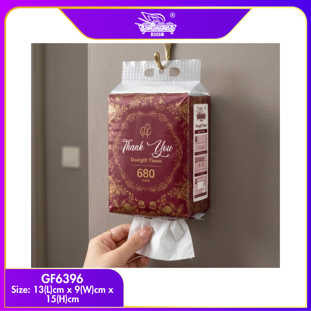 [30 PKT] Tisu Muka Gantung 4 Ply Tebal 680 Helai | Tisu Kenduri Saiz Besar | Sesuai Doorgift Kahwin