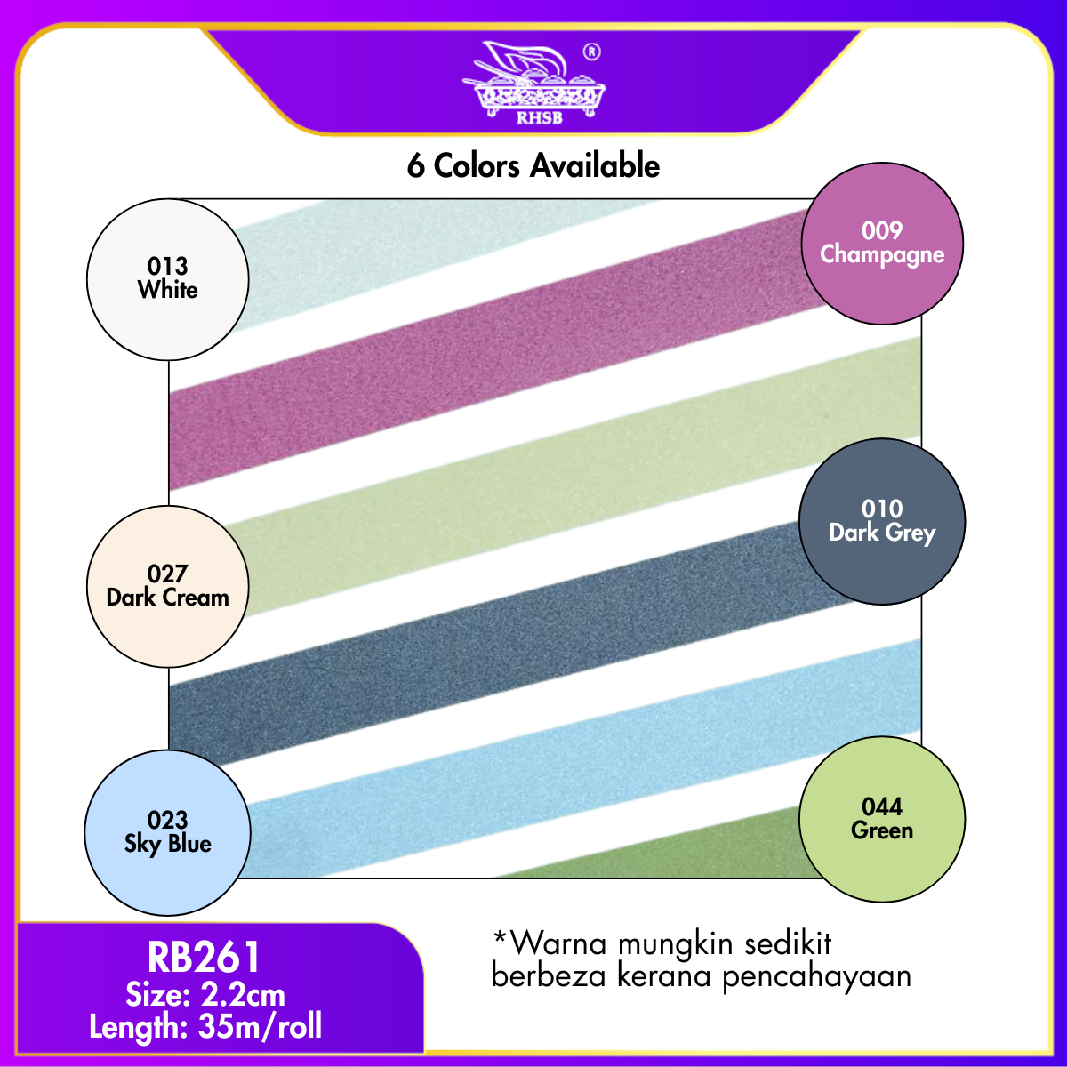 [1RL] 2.2CM Wide Ribbon 35M | Reben Kilat Tiruan / DIY, Gift, Party & Sewing - RB261
